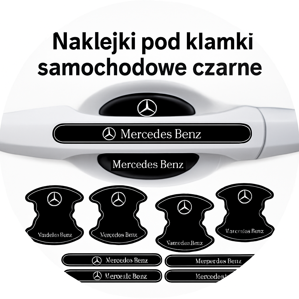 NAKLEJKI OCHRONNE POD KLAMKI SAMOCHODU - CZARNE