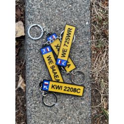 Brelok NFC tablica rejestracyjna żółta
