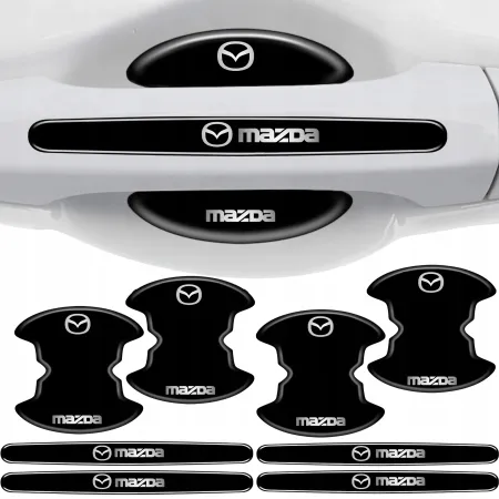 Naklejki ochronne pod klamki samochodu MAZDA MOCNA FOLIA do auta 8 sztuk
