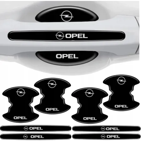 Naklejki ochronne pod klamki samochodu OPEL MOCNA FOLIA do auta 8 szt