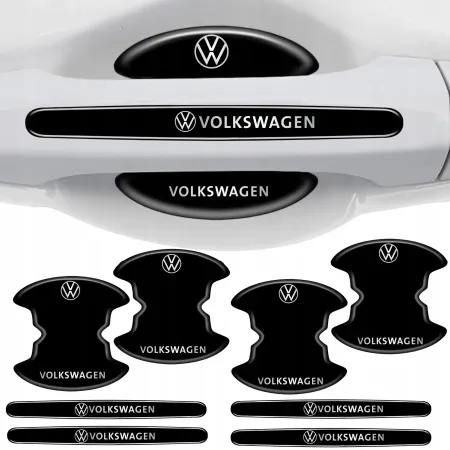 Naklejki ochronne pod klamki samochodu VOLKSWAGEN MOCNA FOLIA do auta 8 szt