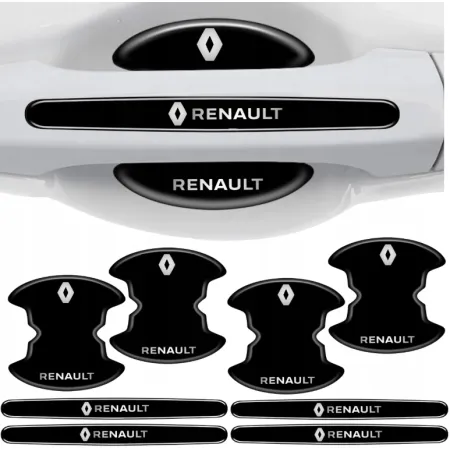 Naklejki ochronne pod klamki samochodu RENAULT MOCNA FOLIA do auta 8 szt