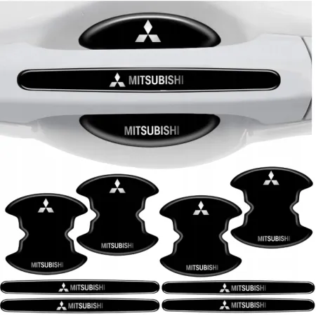 Naklejki ochronne pod klamki samochodu MITSUBISHI MOCNA FOLIA do auta 8 szt
