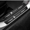 Naklejki Ochronne na Progi Peugeot – Carbon Look z Logo PEUGEOT - zestaw 4 sztuk