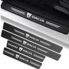 Naklejki Ochronne na Progi Dacia – Carbon Look z Logo DACIA - zestaw 4 sztuk