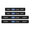 Naklejki Ochronne na Progi Ford – Carbon Look z Logo FORD - zestaw 4 sztuk
