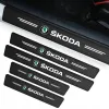 Naklejki Ochronne na Progi Skoda – Carbon Look z Logo SKODA - zestaw 4 sztuk