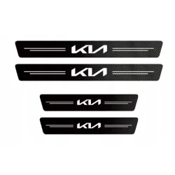Naklejki Ochronne na Progi KIA – Carbon Look z Logo KIA - zestaw 4 sztuk