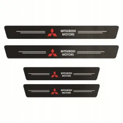 Naklejki Ochronne na Progi MITSUBISHI MOTORS – Carbon Look z Logo Mitsubishi - zestaw 4 sztuk