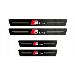 Naklejki Ochronne na Progi z Logo Audi S line – Carbon Look Audi S line - zestaw 4 sztuk