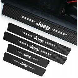 Naklejki Ochronne na Progi Jeep – Carbon Look z Logo JEEP - zestaw 4 sztuk