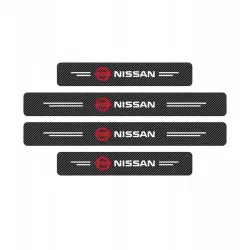 Naklejki Ochronne na Progi Nissan – Carbon Look z Logo NISSAN - zestaw 4 sztuk