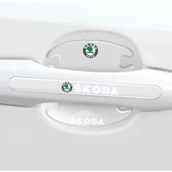 Naklejki ochronne na klamki drzwi samochodu - SKODA (4 sztuki)