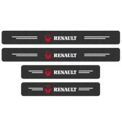 Naklejki Ochronne na Progi Renault – Carbon Look z Logo RENAULT - zestaw 4 sztuk