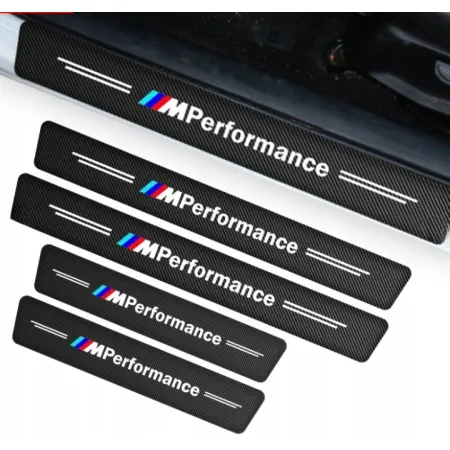 Naklejki Ochronne na Progi z Logo BMW M-Performance - Carbon Look M-Performance - zestaw 4 sztuk