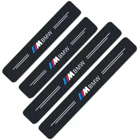 Naklejki Ochronne na Progi BMW – Carbon Look z Logo M BMW - zestaw 4 sztuk