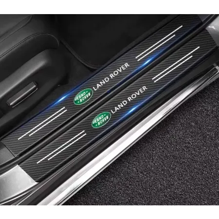 Naklejki Ochronne na Progi Land Rover – Carbon Look z Logo LAND ROVER - zestaw 4 sztuk