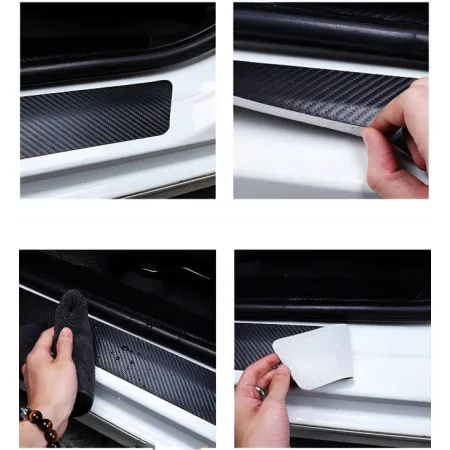 Naklejki Ochronne na Progi BMW – Carbon Look z Logo M BMW - zestaw 4 sztuk