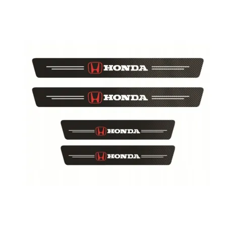 Naklejki Ochronne na Progi Honda – Carbon Look z Logo HONDA - zestaw 4 sztuk