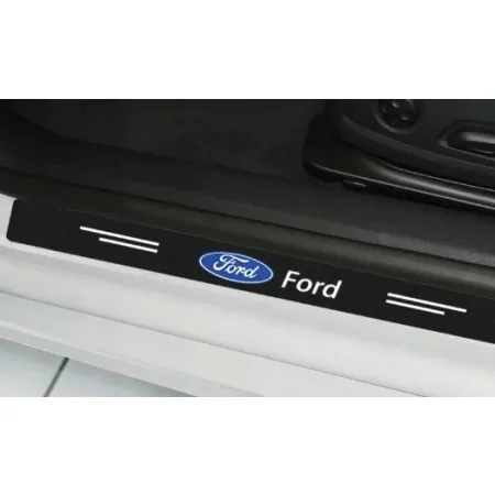 Naklejki Ochronne na Progi Ford – Carbon Look z Logo FORD - zestaw 4 sztuk