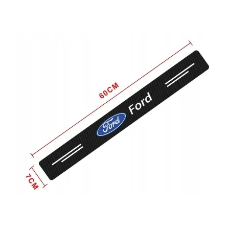 Naklejki Ochronne na Progi Ford – Carbon Look z Logo FORD - zestaw 4 sztuk