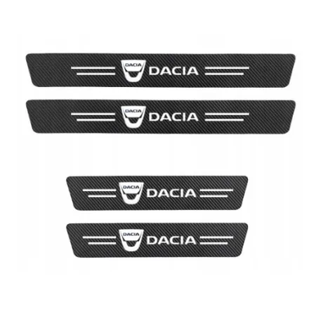 Naklejki Ochronne na Progi Dacia – Carbon Look z Logo DACIA - zestaw 4 sztuk