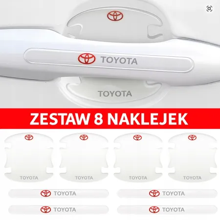 Naklejki ochronne na klamki drzwi samochodu - TOYOTA (4 sztuki)