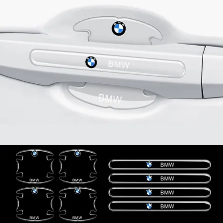 Zestaw przezroczystych naklejek ochronnych pod klamki BMW - 8 sztuk