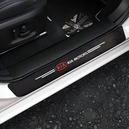 Naklejki Ochronne na Progi KIA – Carbon Look, Ochrona Progów do Modeli KIA Motors - 4 sztuki