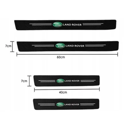 Naklejki Ochronne na Progi Land Rover – Carbon Look z Logo LAND ROVER - zestaw 4 sztuk