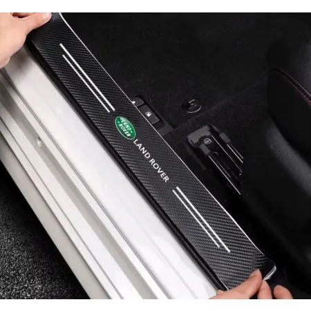 Naklejki Ochronne na Progi Land Rover – Carbon Look z Logo LAND ROVER - zestaw 4 sztuk