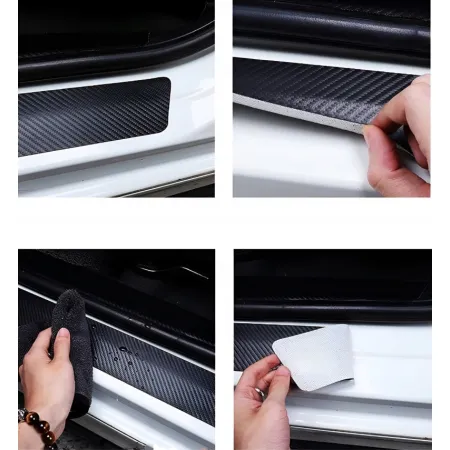 Naklejki Ochronne na Progi Land Rover – Carbon Look z Logo LAND ROVER - zestaw 4 sztuk