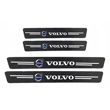 Naklejki Ochronne na Progi Volvo – Carbon Look z Logo VOLVO - zestaw 4 sztuk