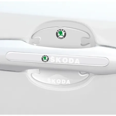 Naklejki ochronne na klamki drzwi samochodu - SKODA (4 sztuki)