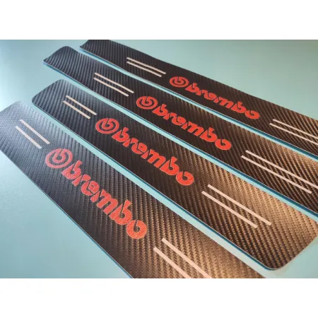 Naklejki Ochronne na Progi z Logo Brembo – Carbon Look - zestaw 4 sztuk