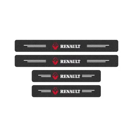 Naklejki Ochronne na Progi Renault – Carbon Look z Logo RENAULT - zestaw 4 sztuk