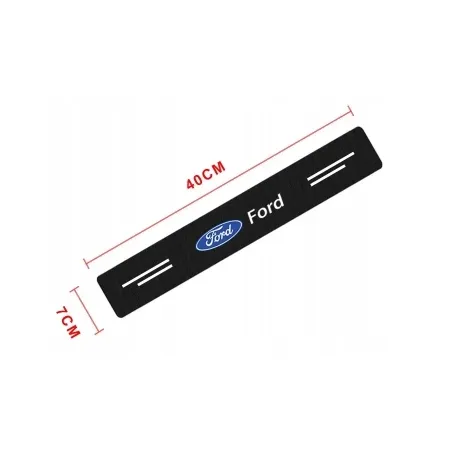 Naklejki Ochronne na Progi Ford – Carbon Look z Logo FORD - zestaw 4 sztuk