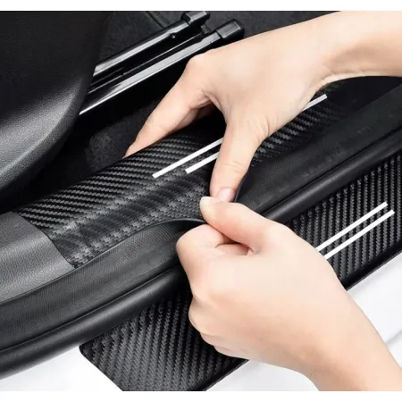 Naklejki Ochronne na Progi Land Rover – Carbon Look z Logo LAND ROVER - zestaw 4 sztuk